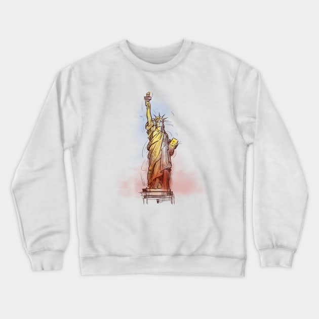 Lady Liberty Crewneck Sweatshirt by Peter Awax